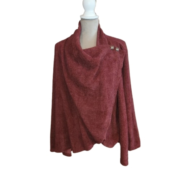 NWT Maurices Women's Brick Red Poncho Sweater Size 2X Incredibly Soft & Cozy - Picture 13 of 13